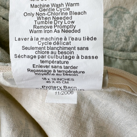 Vintage Pottery Barn Matine Blue Toile Pillow Cover Linen - Picture 2 of 8